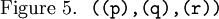 \text{Figure 5.}~~\texttt{((p),(q),(r))}