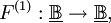 F^{(1)} : \underline\mathbb{B} \to \underline\mathbb{B},