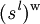 (\mathit{s}^\mathit{l})^\mathrm{w}\!