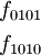 \begin{matrix} f_{0101} \\[4pt] f_{1010} \end{matrix}
