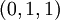 (0, 1, 1)\!
