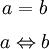 \begin{matrix} a = b \\[6pt] a \Leftrightarrow b \end{matrix}