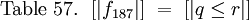 \text{Table 57.} ~~ [| f_{187} |] ~=~ [| q \le r |]