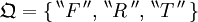 \mathfrak{Q} = \{ \, ^{\backprime\backprime} F \, ^{\prime\prime}, \, ^{\backprime\backprime} R \, ^{\prime\prime}, \, ^{\backprime\backprime} T \, ^{\prime\prime} \, \}