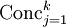 \operatorname{Conc}_{j=1}^k