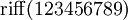 \operatorname{riff}(123456789)