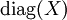 \operatorname{diag}(X)