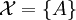 \mathcal{X} = \{ A \}