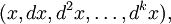 (x, dx, d^2 x, \ldots, d^k x),