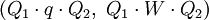 (Q_1 \cdot q \cdot Q_2, \ Q_1 \cdot W \cdot Q_2)