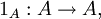 1_A : A \to A,