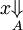 x \underset{A}{\Downarrow}