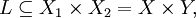 L \subseteq X_1 \times X_2 = X \times Y,