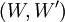 (W, W')\!