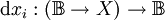 \operatorname{d}x_i&nbsp;: (\mathbb{B} \to X) \to \mathbb{B}