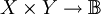 X \times Y \to \mathbb{B}