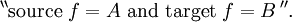^{\backprime\backprime} \operatorname{source}\ f = A ~\operatorname{and}~ \operatorname{target}\ f = B \, ^{\prime\prime}.