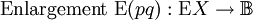 \text{Enlargement}~ \operatorname{E}(pq)&nbsp;: \operatorname{E}X \to \mathbb{B}