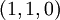 (1, 1, 0)\!