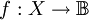 f : X \to \mathbb{B}