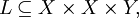 L \subseteq X \times X \times Y,