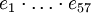 e_1 \cdot \ldots \cdot e_{57}