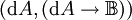 (\operatorname{d}A, (\operatorname{d}A \to \mathbb{B}))