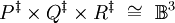 P^\ddagger \times Q^\ddagger \times R^\ddagger ~\cong~ \mathbb{B}^3
