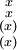 \begin{smallmatrix}  x  \\  x  \\ (x) \\ (x) \\ \end{smallmatrix}