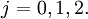 j = 0, 1, 2.\!