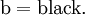 \mathrm{b} = \text{black}.\!