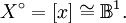 X^\circ = [x] \cong \mathbb{B}^1.
