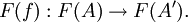 F(f) : F(A) \to F(A').