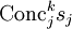\operatorname{Conc}^k_j s_j